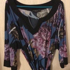 Plus Flower detail dress with attached belt